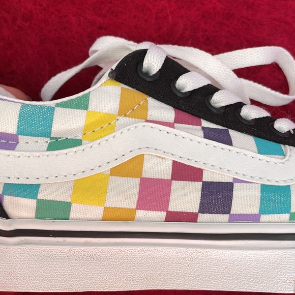 VANS Lo-cut OLD SCHOOL multi party checkerboard sneaker Womenโs  size 7 - Picture 7 of 9